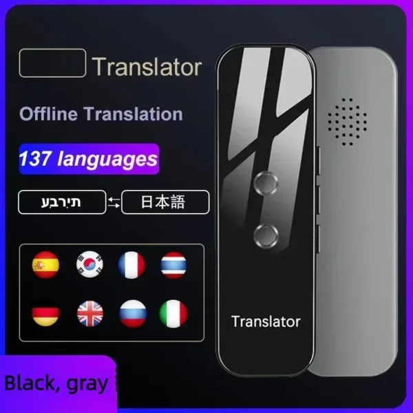 137Languages Translator Bluetooth Smart Instant Voice Text APP Photograph Translaty Language Learning Travel Businesses