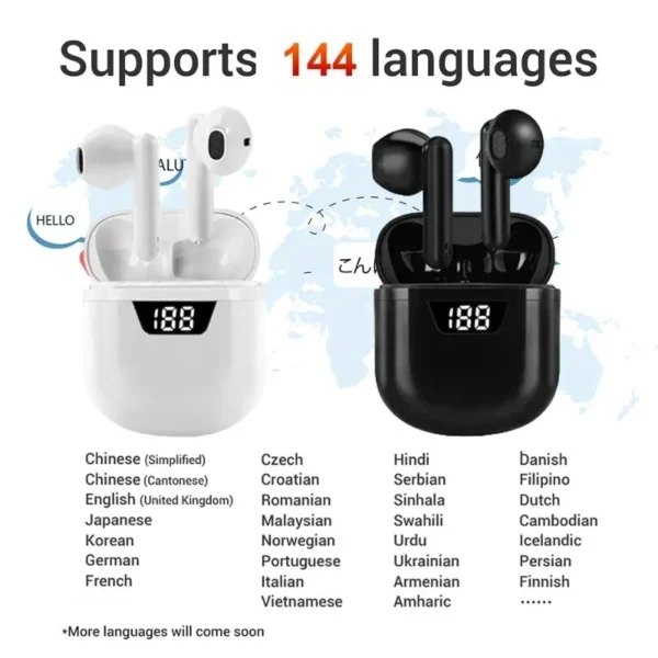 Bluetooth5 Voice Translator Earbud,Wireless 144Language Translate Earphone Real Time Smart Travel Voice Translation Headphone - Image 3