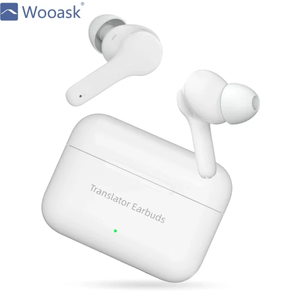 Wooask Real-time Language Translator Instant Voice Offline Translator Earbuds Wireless Bluetooth Headset for Travel Business M6